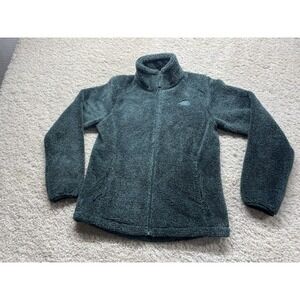 The North Face Fleece Jacket Women's XS TNF Green Deep Pile Zip Up